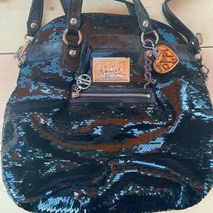 Coach poppy black sequin purse